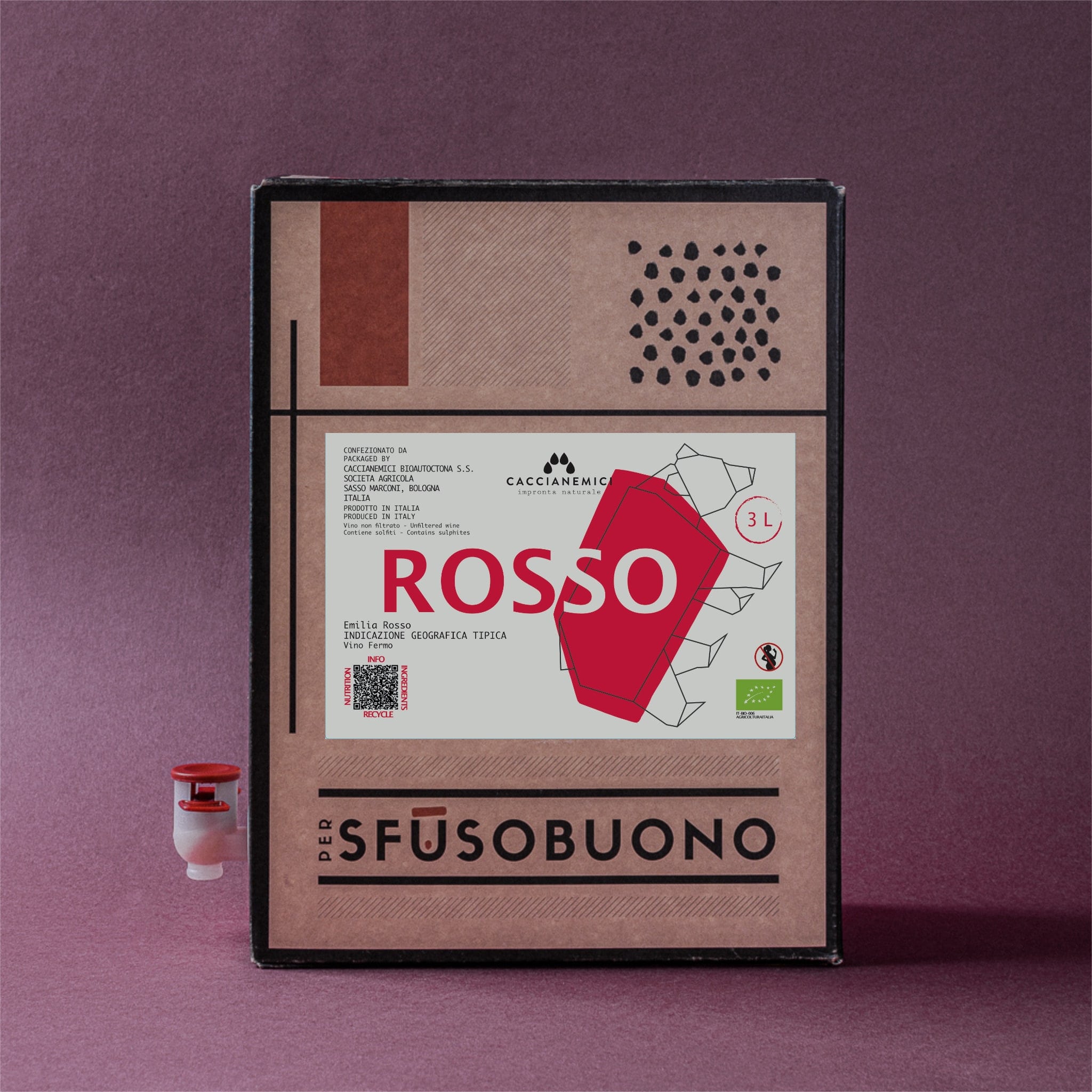 Rosso Emilia IGT Organic 3L - Caccianemici