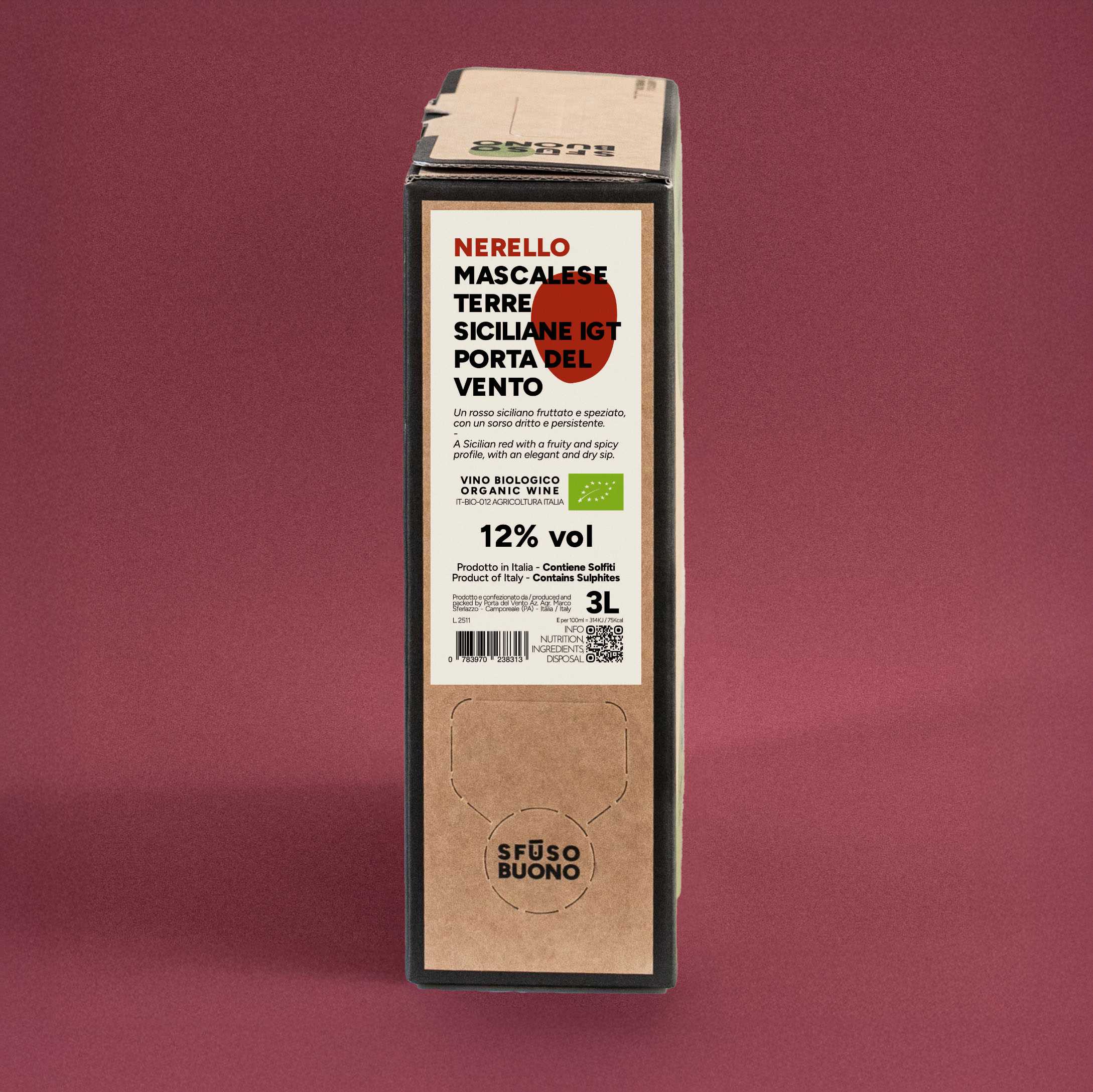 Nerello Mascalese Terre Siciliane IGT Organic 3L - Porta del Vento