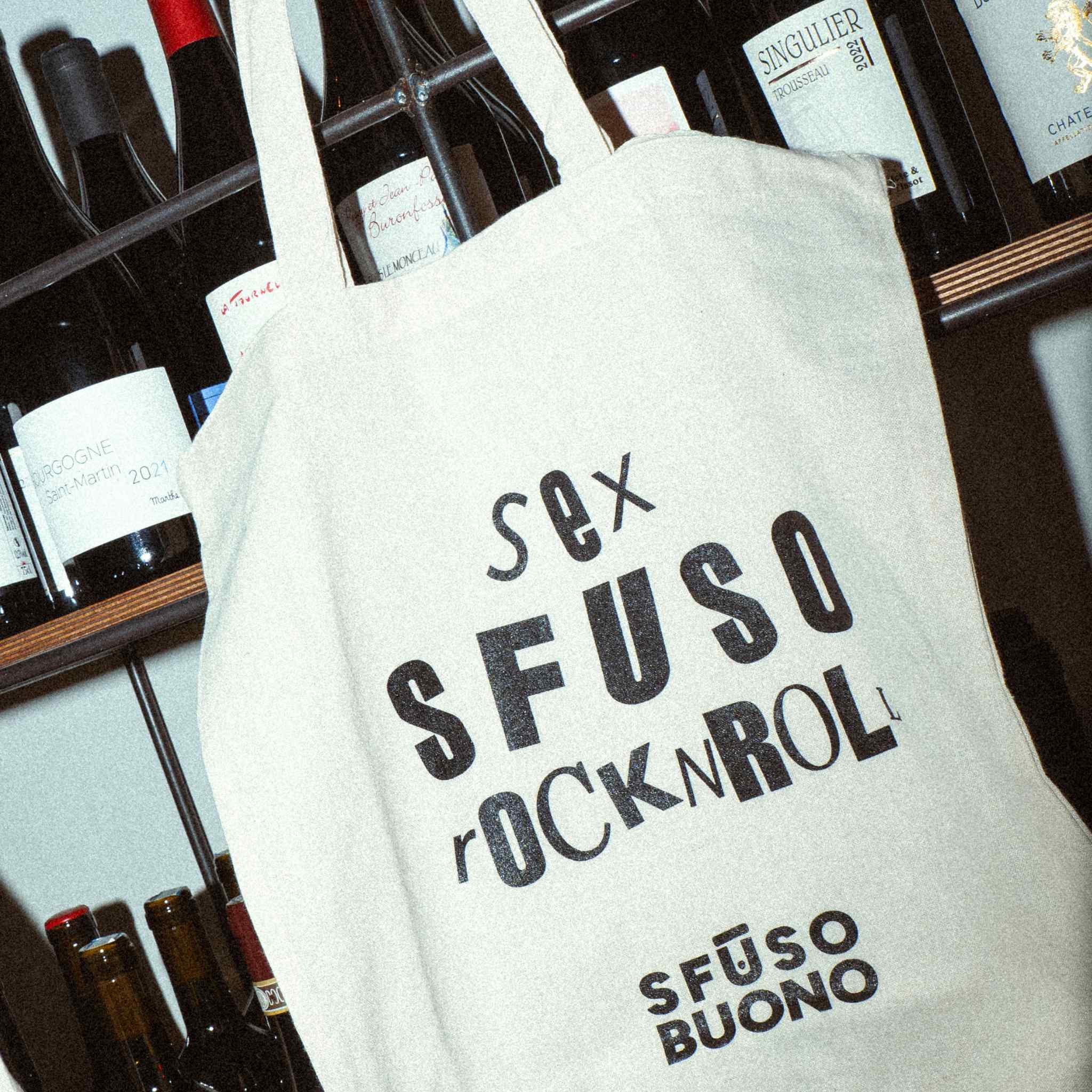 Tote Bag Natural Cotton - 'Sex Sfuso Rock N Roll'