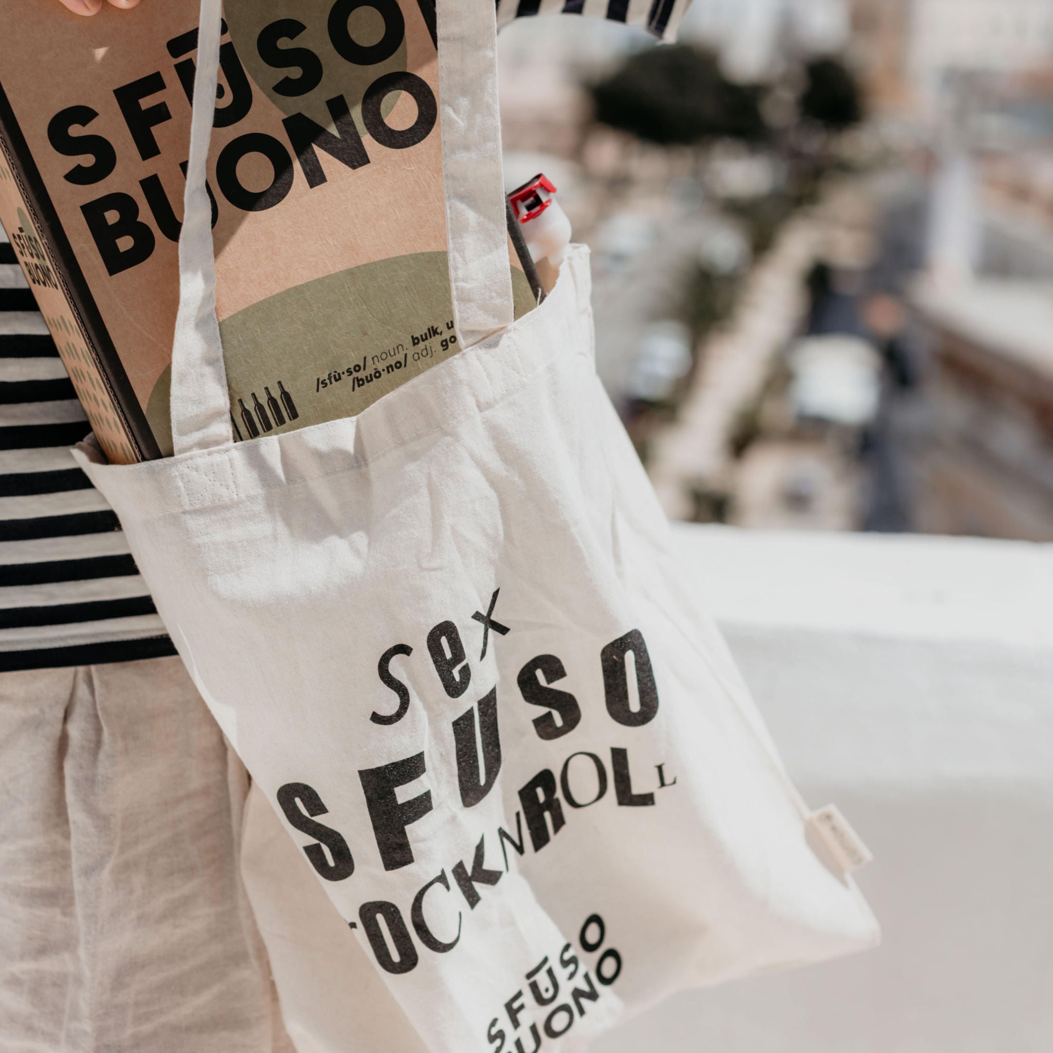 Tote Bag Natural Cotton - 'Sex Sfuso Rock N Roll'