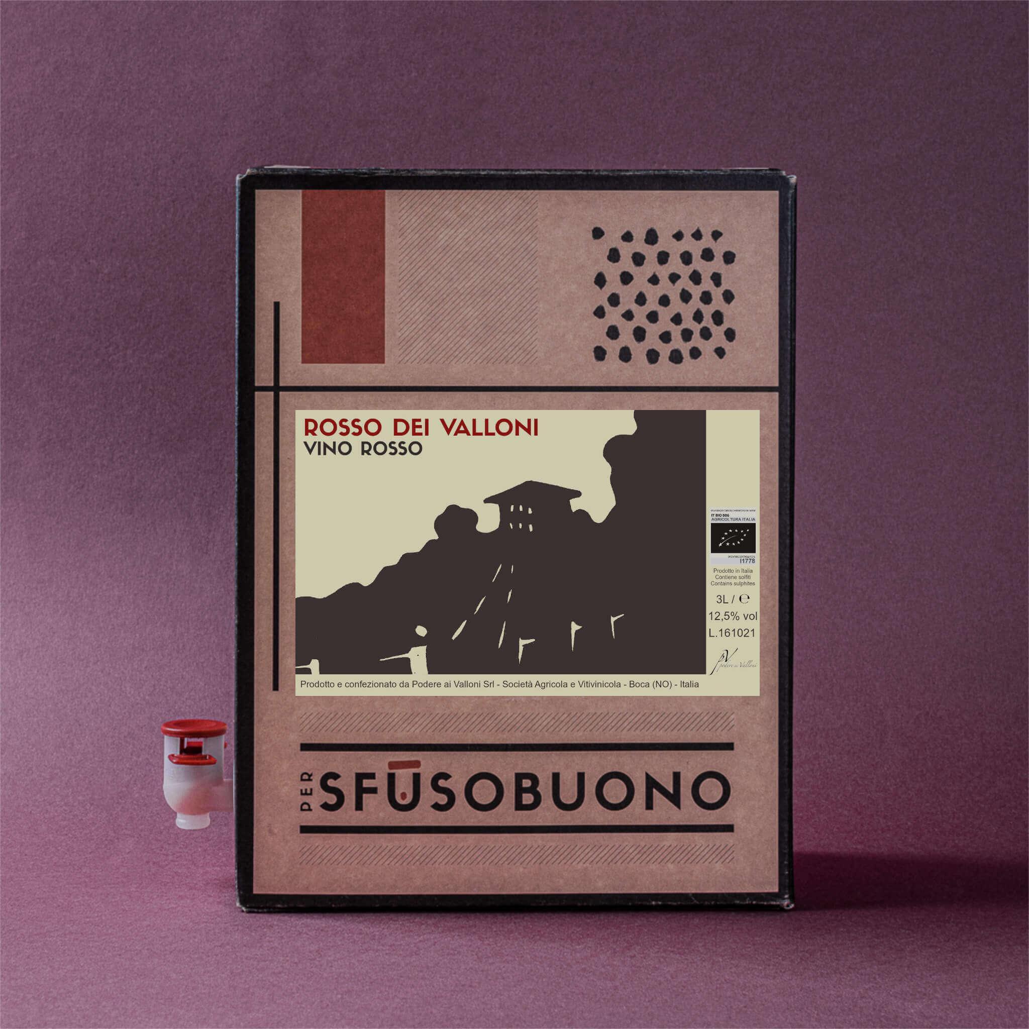 Rosso dei Valloni' Vino Rosso Piemonte Bio 3L - Podere ai Valloni - Sfusobuono