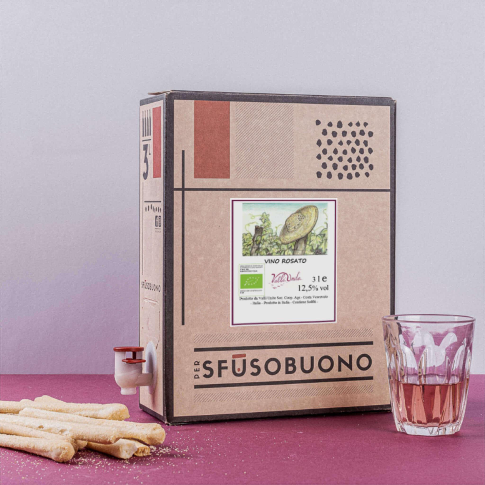 Vino Rosato Piemonte Bio 3L - Valli Unite - Sfusobuono