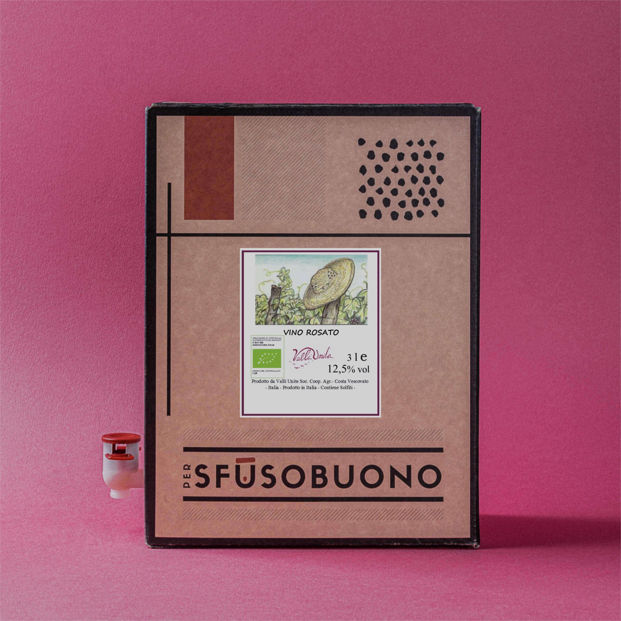 Vino Rosato Piemonte Bio 3L - Valli Unite - Sfusobuono