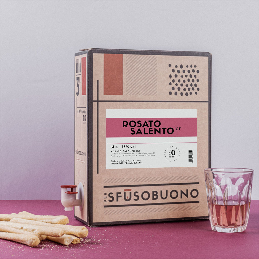 Vino Rosato Salento IGT 3L - Agricola Q - Vino Naturale Bag in Box