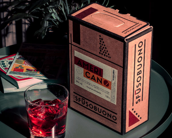 Cocktail americano in bag in box