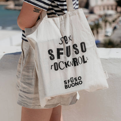 Tote Bag Natural Cotton - 'Sex Sfuso Rock N Roll'