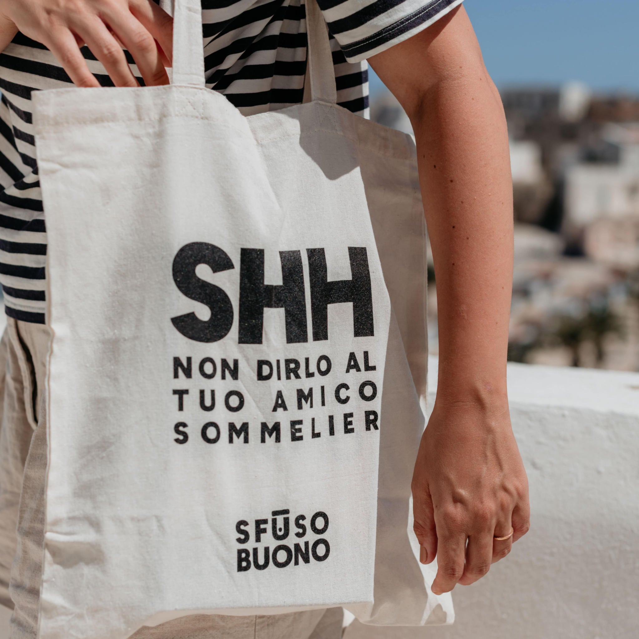 Tote Bag Natural Cotton - 'SHH Non dirlo al tuo amico Sommelier'