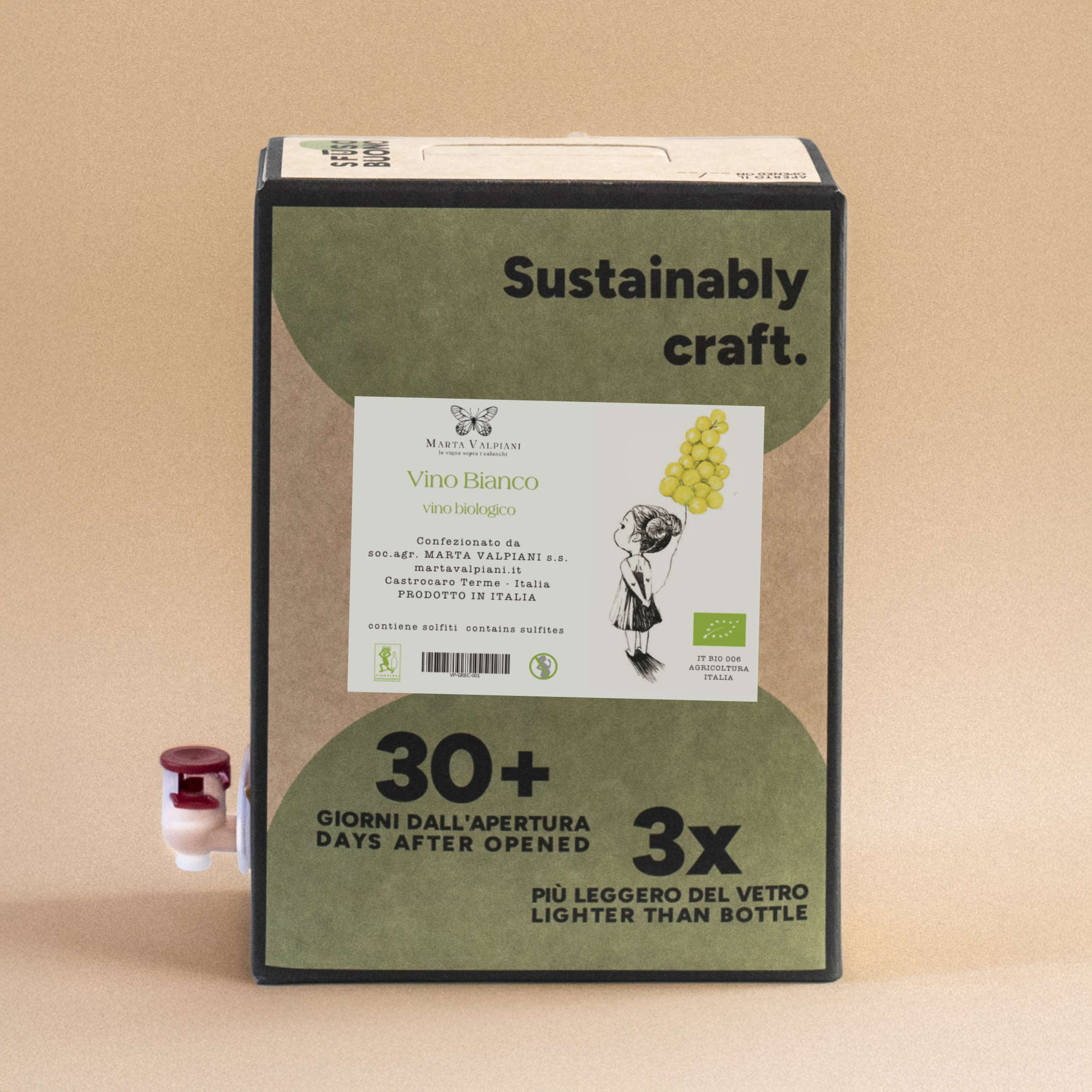 White Wine Organic 3L - Marta Valpiani